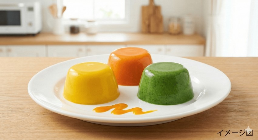 野菜ゼリー(かぼちゃ、にんじん、ほうれん草)