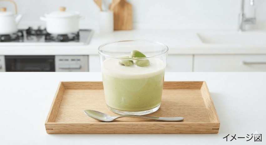 そら豆のムース豆乳ソースがけ